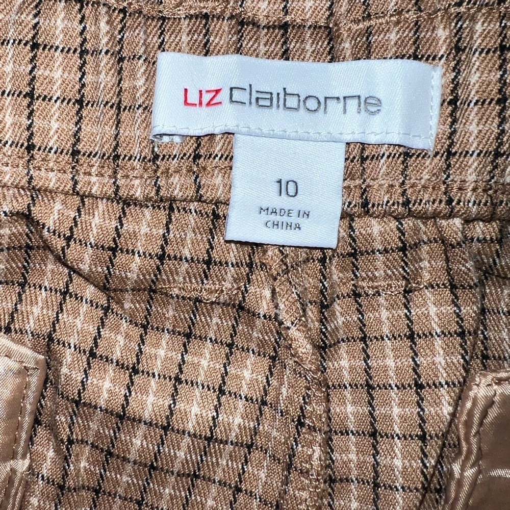 NWTS Liz Claiborne Carmel plaid pants size 10 - Picture 4 of 13